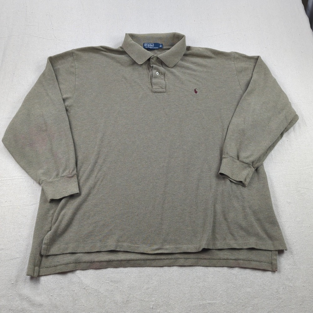 Polo Ralph Lauren Shirt Mens 2XB Olive Green Long Sleeve Casual Preppy Golf